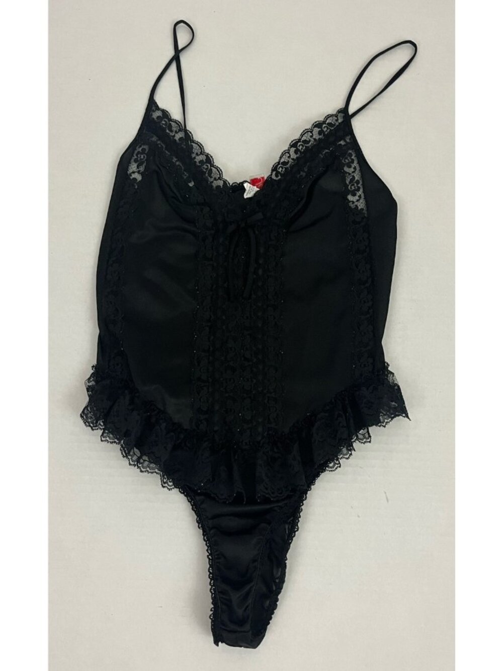 Vintage Sedu Women's M 100% Nylon Black Lingerie Romper Teddy Sissy